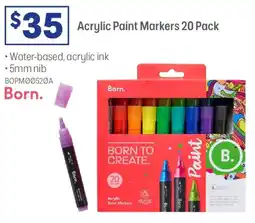 Officeworks Born Acrylic Paint Markers 5mm Assorted offer