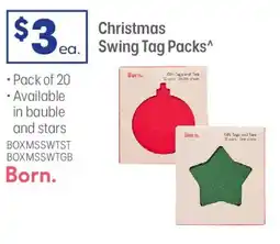 Officeworks Born Christmas Swing Tag Star offer