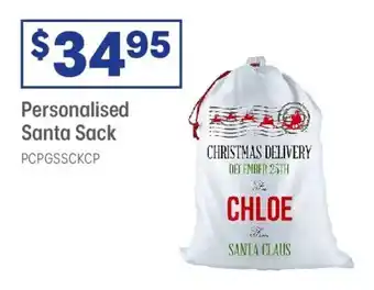 Officeworks Personalised Santa Sack offer