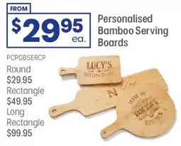 Officeworks Personalised Bamboo Serving Boards offer
