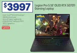 Officeworks Legion pro 5 16" oled rtx 5070ti gaming laptop offer