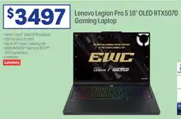 Officeworks Lenovo legion pro 5 16" oled rtx5070 gaming laptop offer