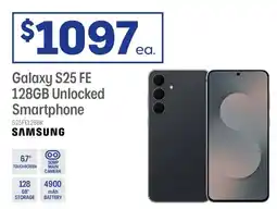 Officeworks Galaxy s25 fe 128gb unlocked smartphone offer