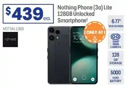 Officeworks Nothing Phone (3a) Lite 128GB Unlocked Smartphonet offer