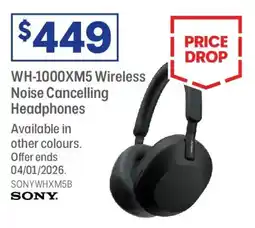 Officeworks Wh-1000xm5 wireless noise cancelling headphones offer