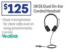 Officeworks UH35 Dual On-Ear Corded Headset offer