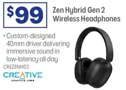 Officeworks Zen Hybrid Gen 2 Wireless Headphones offer