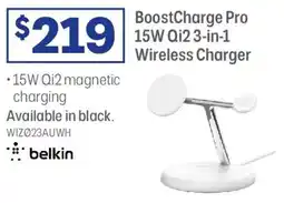 Officeworks BoostCharge Pro 15W Qi2 3-in-1 Wireless Charger offer