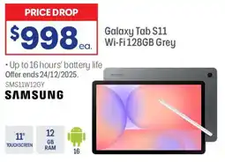 Officeworks Galaxy Tab S11 Wi-Fi 128GB Grey offer