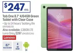 Officeworks Tab One 8.7" 4/64GB Green Tablet with Clear Case offer