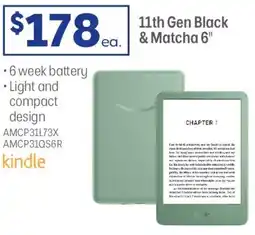 Officeworks kindle 11th Gen Black & Matcha 6 offer