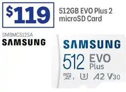 Officeworks Samsung 512GB EVO Plus 2 microSD Card offer