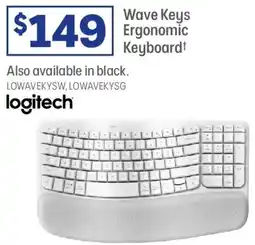 Officeworks logitech Wave Keys Ergonomic Keyboard offer