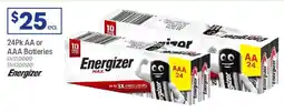 Officeworks Energizer 24Pk AA or AAA Batteries offer
