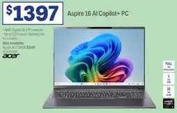 Officeworks acer Aspire 16 Al Copilot+ PC offer
