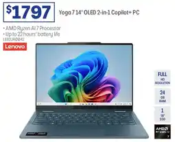 Officeworks Lenovo Yoga 714" OLED 2-in-1 Copilot+ PC offer