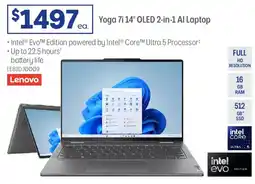Officeworks Lenovo Yoga 7i 14" OLED 2-in-1 Al Laptop offer