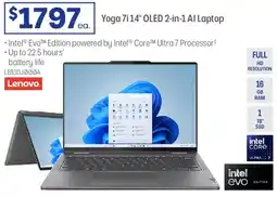 Officeworks Lenovo Yoga 7i14" "OLED 2-in-1 Al Laptop offer