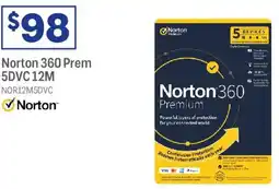 Officeworks Norton 360 Prem 5DVC 12M offer