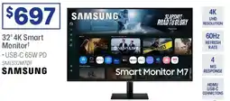 Officeworks Samsung 32" 4K Smart Monitor offer