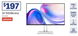 Officeworks Lenovo 24" FHD Monitor offer