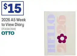Officeworks Otto Week to View 2026 Diary Hello offer