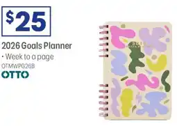 Officeworks Otto Medium Week to View Personal Goals Planner 2026 offer