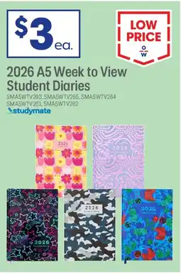 Officeworks Studymate Student Diary Week to View 2026 offer