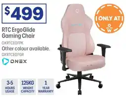 Officeworks ONEX RTC ErgoGlide Fabric Gaming Chair offer