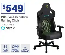 Officeworks ONEX RTC Giant Alcantara Gaming Chair offer