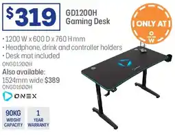 Officeworks ONEX GD1200H Gaming Desk offer