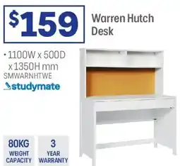 Officeworks Studymate Warren Hutch Desk offer