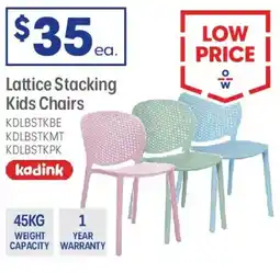 Officeworks Kadink Lattice Stacking Kids Chair offer