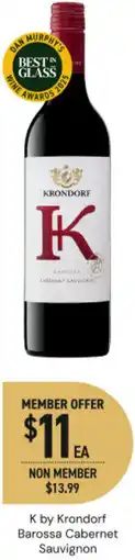 Dan Murphy's K by krondorf barossa cabernet sauvignon offer