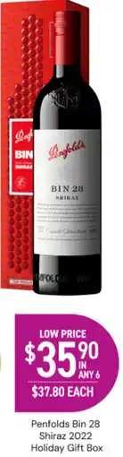 Dan Murphy's Penfolds bin 28 shiraz 2022 holiday gift box offer