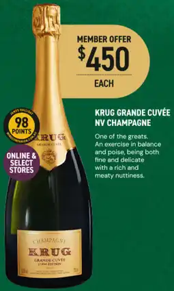 Dan Murphy's Krug grande cuvée nv champagne offer