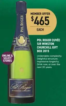 Dan Murphy's Pol roger cuvée sir winston churchill gift box 2015 offer