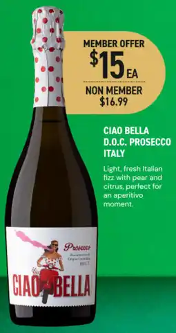Dan Murphy's Ciao bella d.o.c. prosecco italy offer