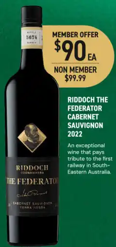 Dan Murphy's Riddoch the federator cabernet sauvignon 2022 offer