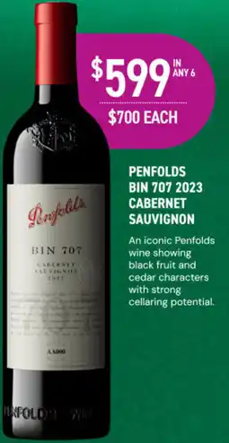 Dan Murphy's Penfolds bin 707 2023 cabernet sauvignon offer
