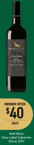 Dan Murphy's Wolf blass grey label cabernet shiraz 2017 offer
