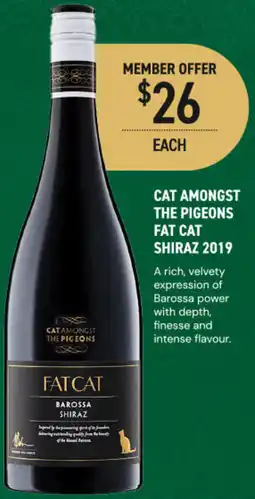 Dan Murphy's Cat amongst the pigeons fat cat shiraz 2019 offer