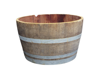 Authentic half wine barrel