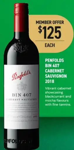 Dan Murphy's Penfolds bin 407 cabernet sauvignon 2018 offer
