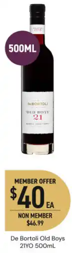 Dan Murphy's De bortoli old boys 21yo offer