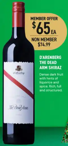 Dan Murphy's D'arenberg the dead arm shiraz offer