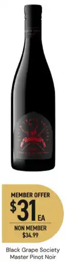 Dan Murphy's Black grape society master pinot noir offer