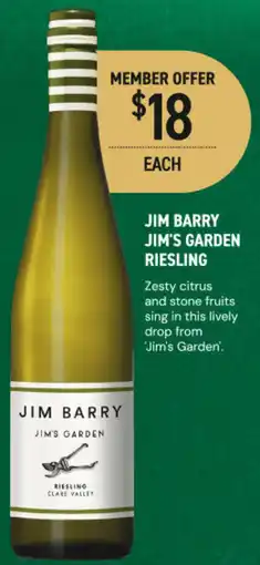 Dan Murphy's Jim barry jim's garden riesling offer