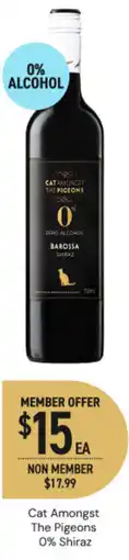 Dan Murphy's Cat amongst the pigeons 0% shiraz offer