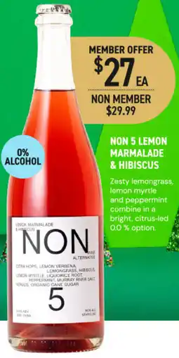 Dan Murphy's Non 5 lemon marmalade & hibiscus offer